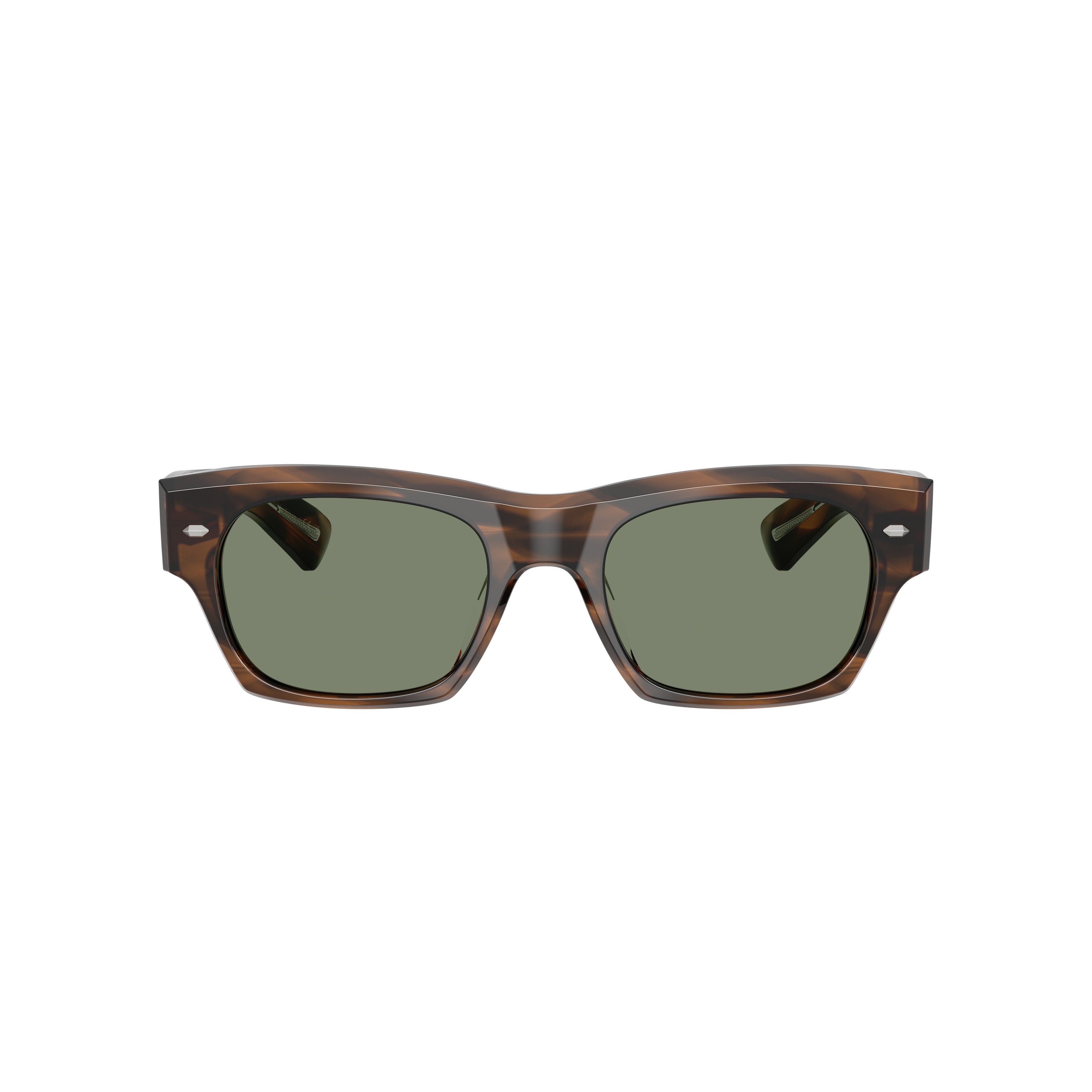 0ov5514su Rectangular Tortoiseshell Acetate Sunglasses with Silver Accents
