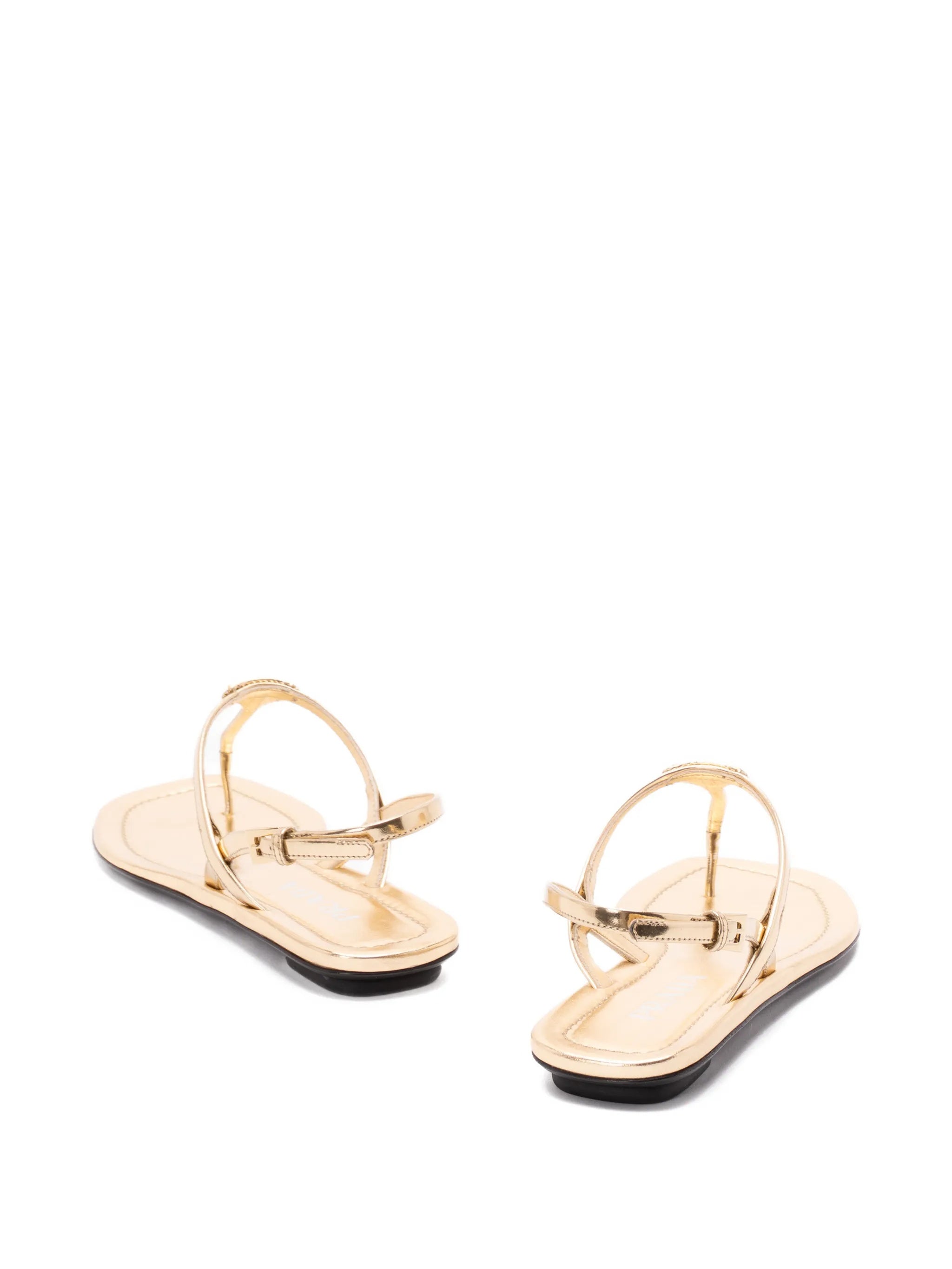 Minimalist Gold Metallic Flat Sandals
