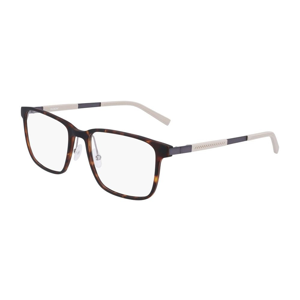 11Jz4Bt0A Rectangular Brown Eyeglasses With Rubber-Coated Temples