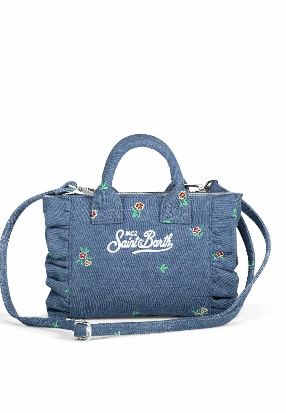 Rectangular Handbag with Floral Embroidery