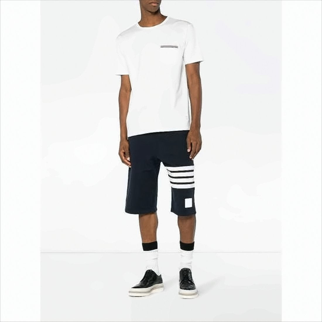 Short-Sleeved T-Shirt with Striped Pocket Detail