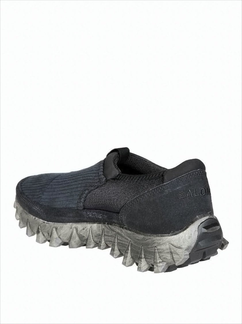 Textured Fabric and Suede Slip-On Flats