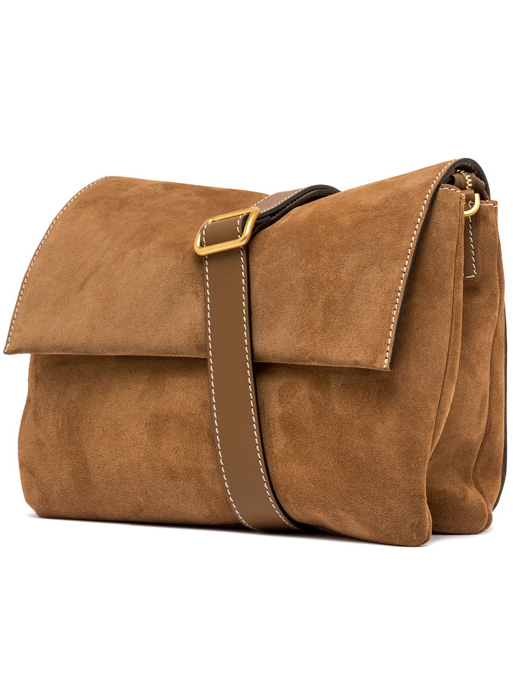 Three Rich Brown Suede Clutch Bag