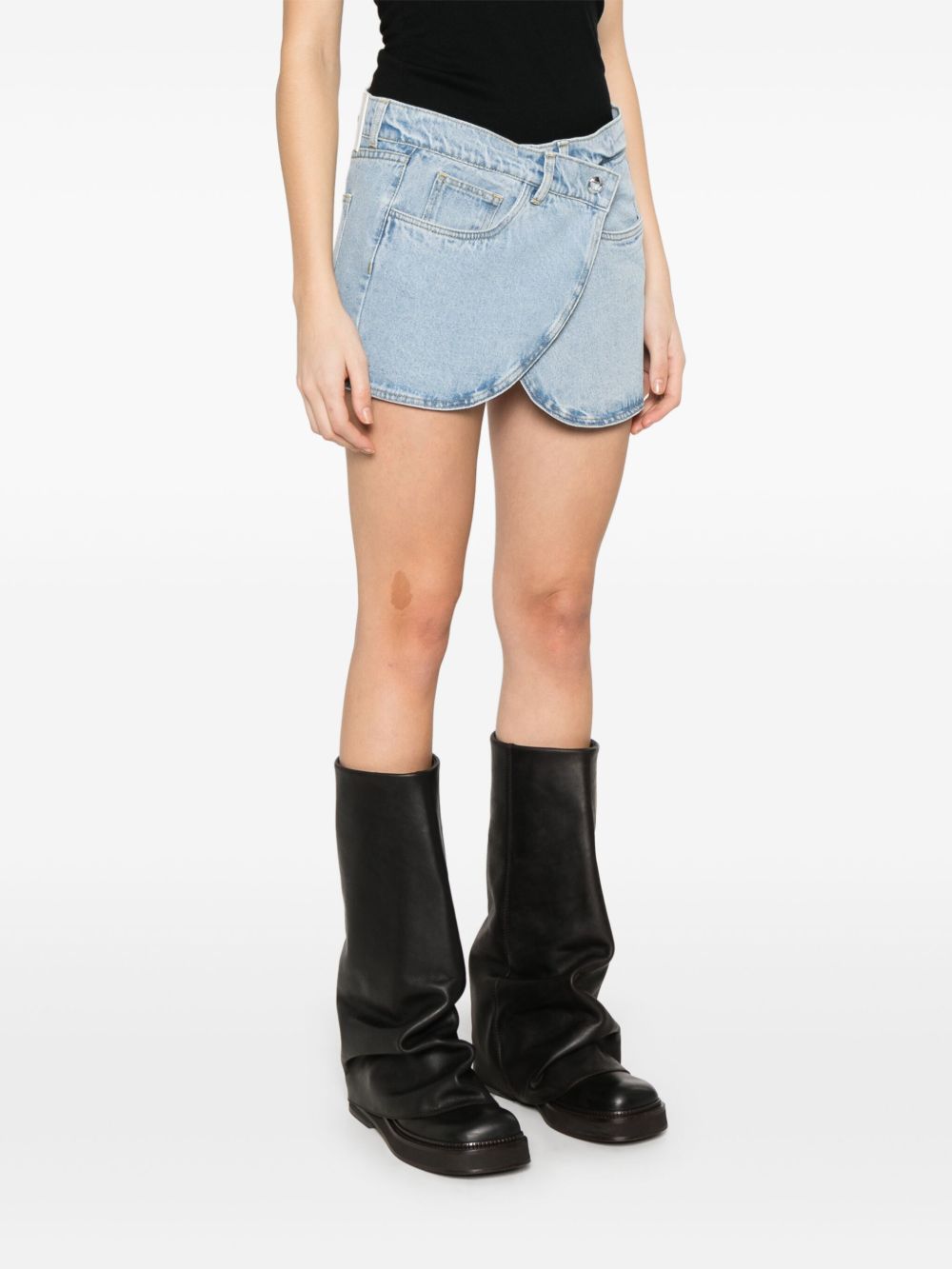 Asymmetrical Mini Denim Skirt