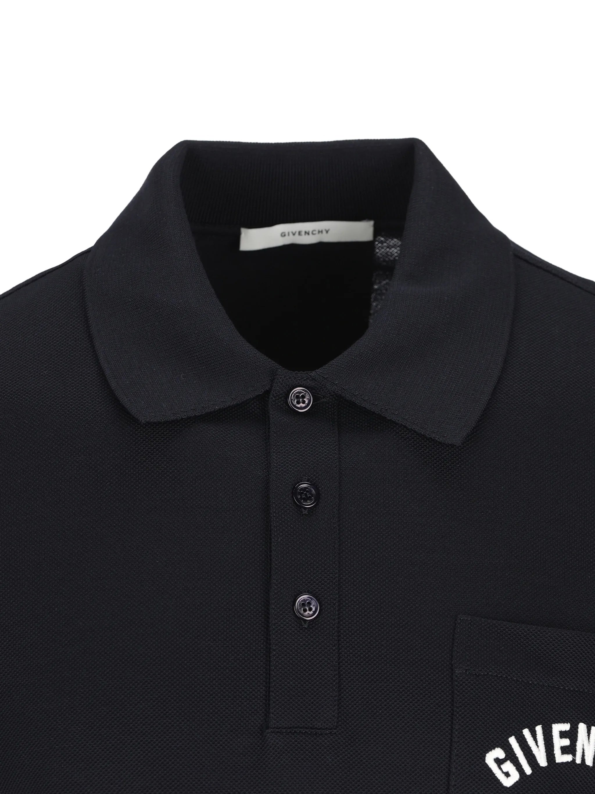 Dark Front Chest Pocket Cotton Polo
