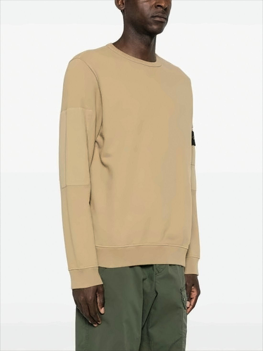 Smooth Solid-Colored Long-Sleeve Crewneck Sweatshirt