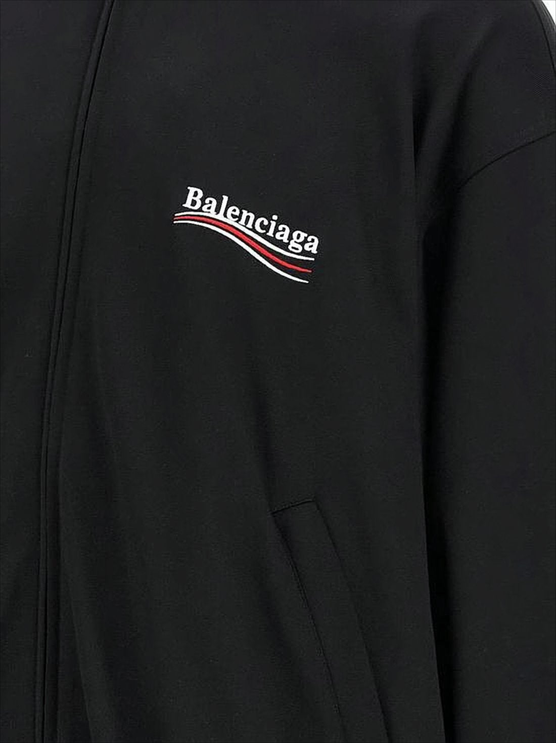 Black Zip-Up Sweatshirt with High Collar