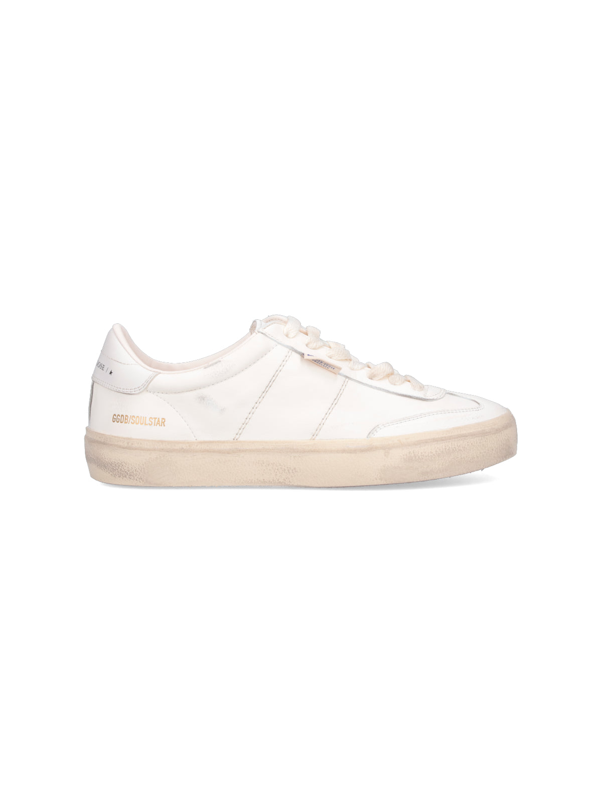 White Soul Star Distressed Leather Sneakers
