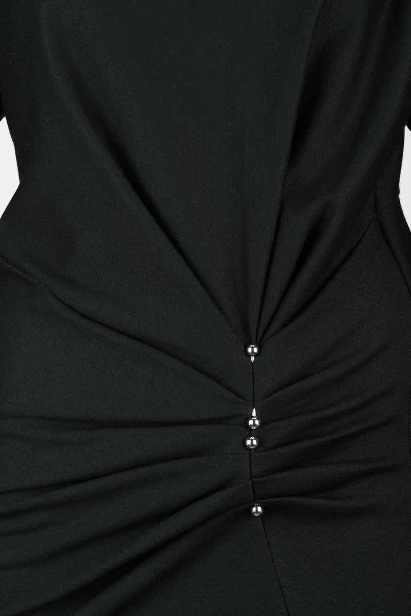 Black Sheath Dress with Batwing Sleeves