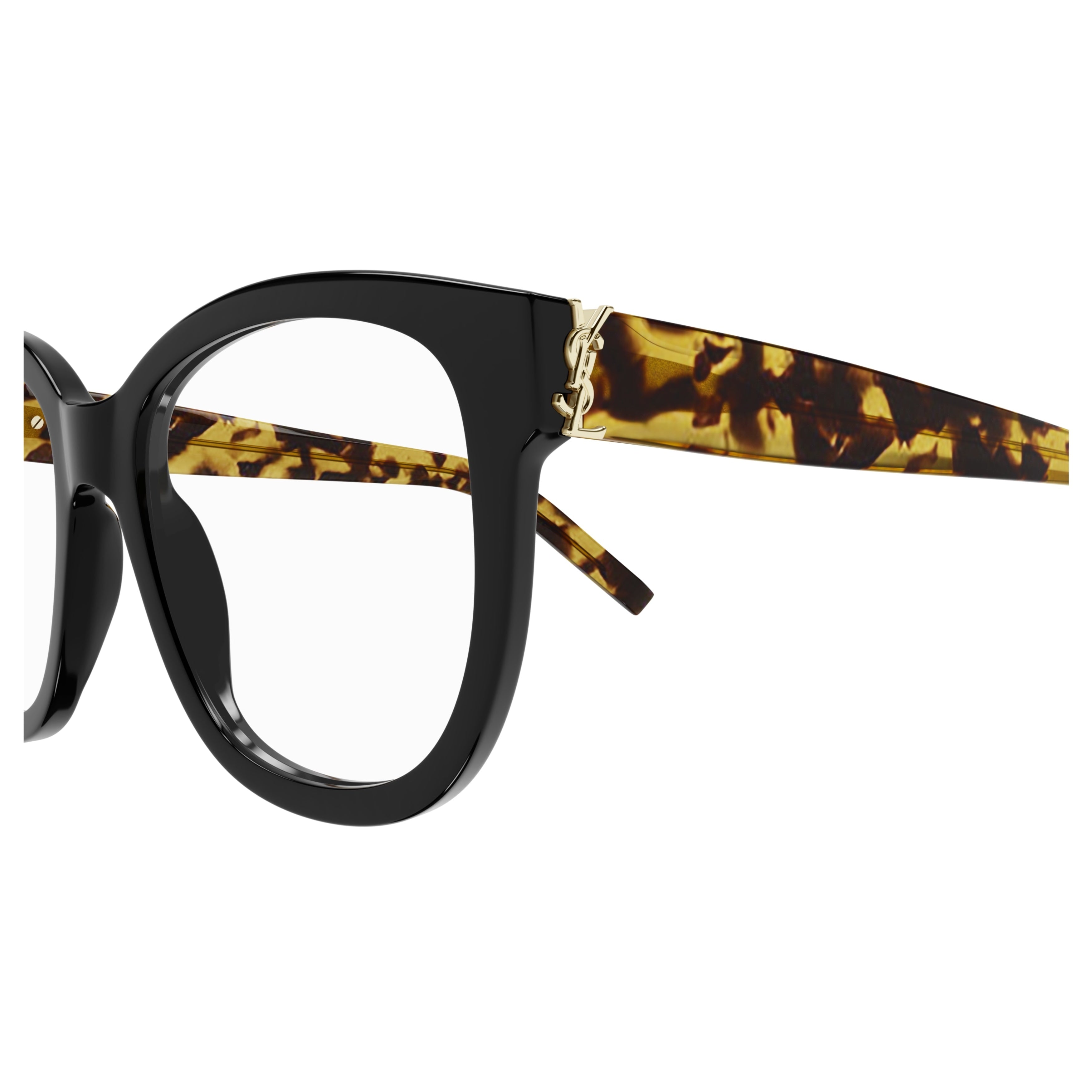 Oversized Square Sunglasses with Tortoiseshell Temples and Gold Accent