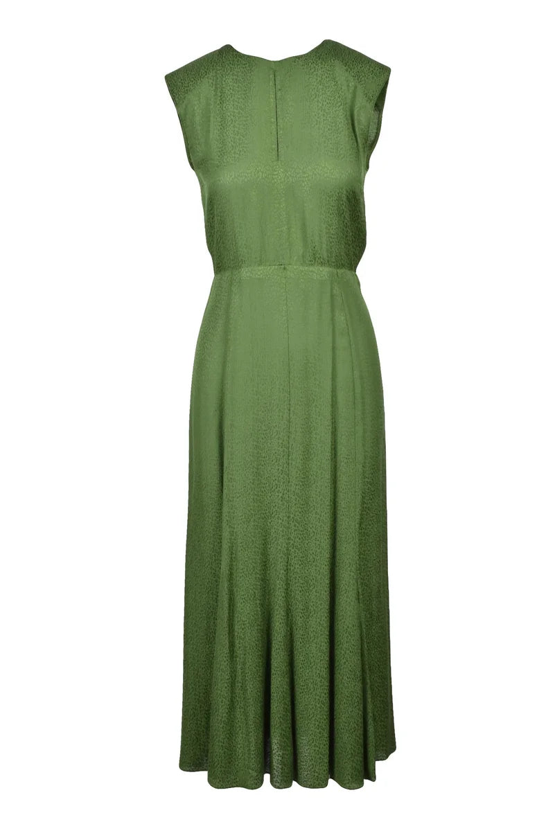 Long Flared Dress - Green