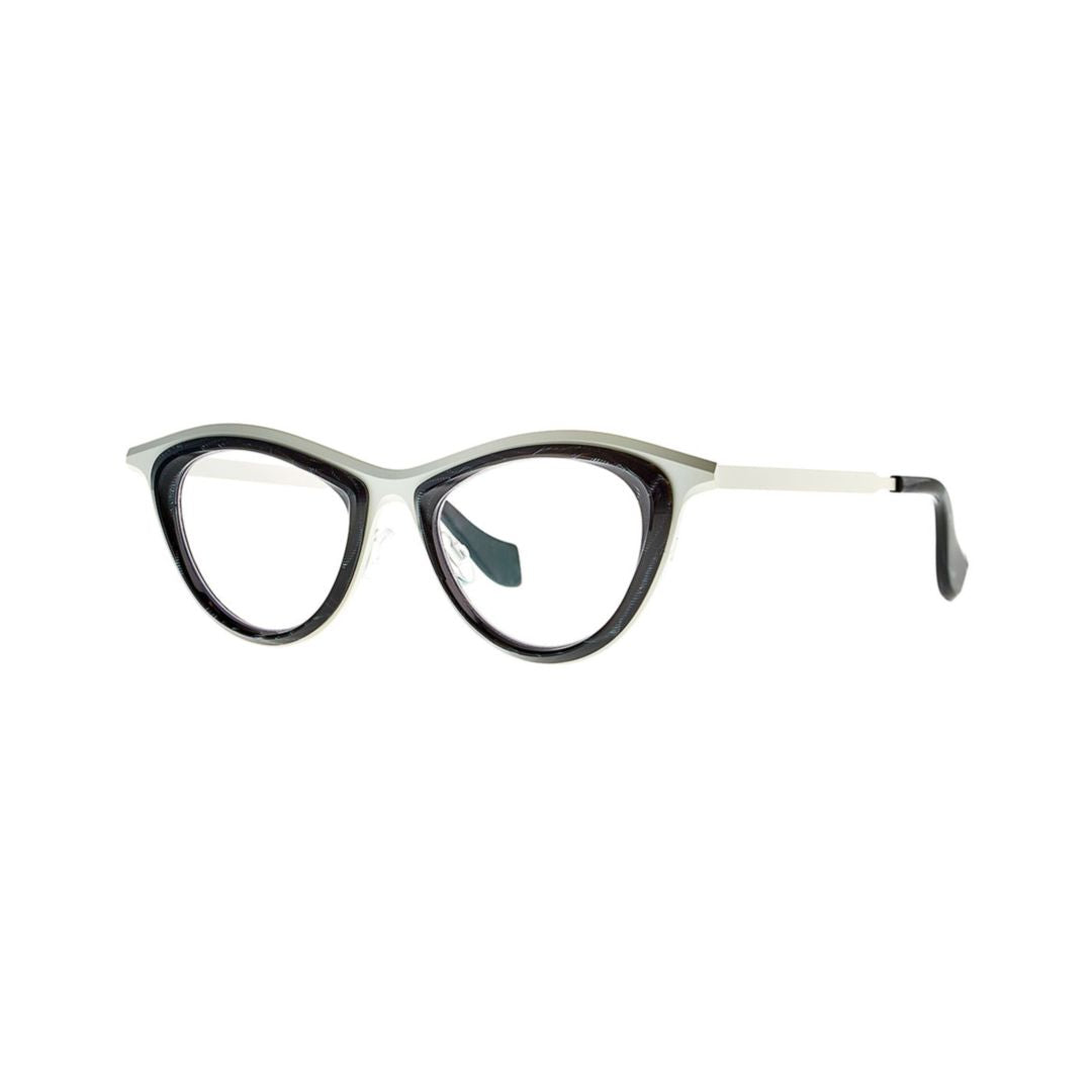Pave 012 Astrakhan+Tack Room White Cat-Eye Astrakhan Sunglasses with Bold Frame
