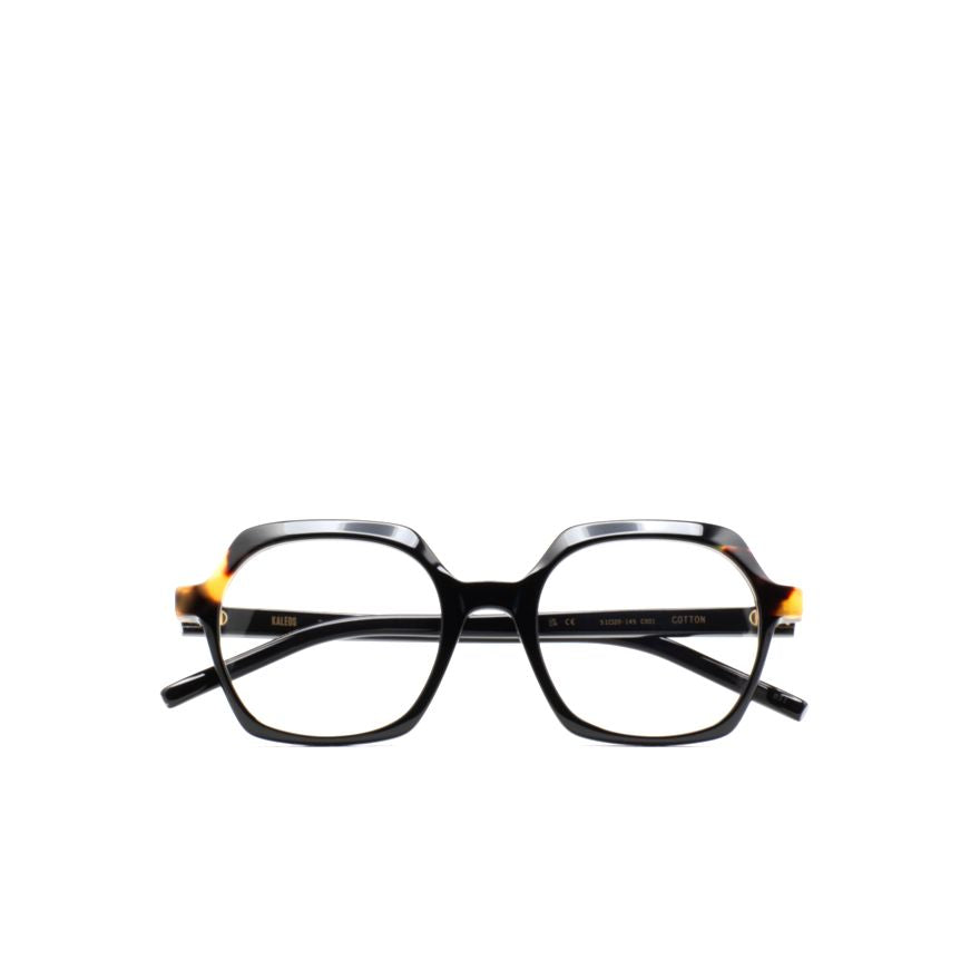 Cotton Geometric Eyewear with Black and Tortoiseshell Accents