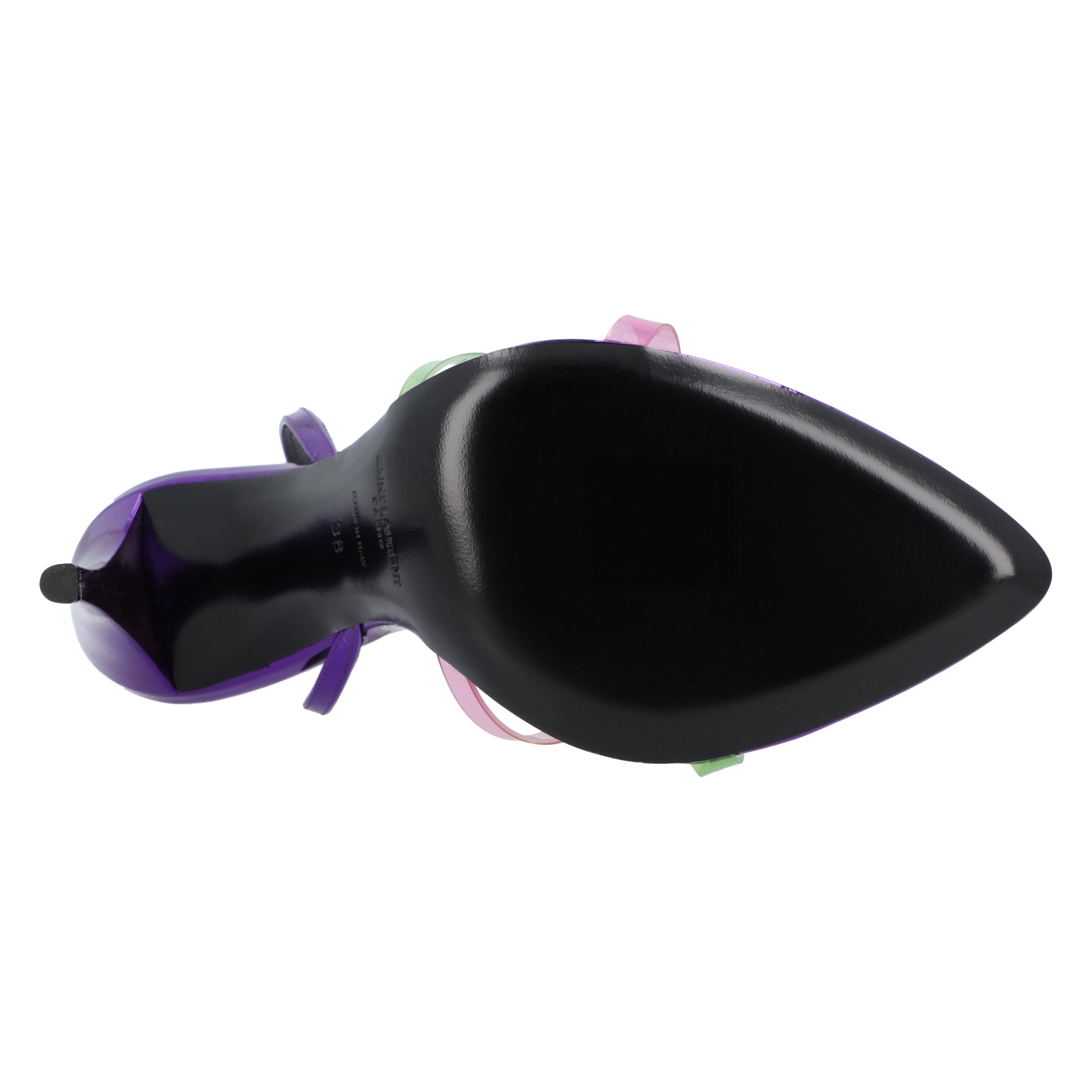 Gippy Patent Leather And Plexi Sandals Purple