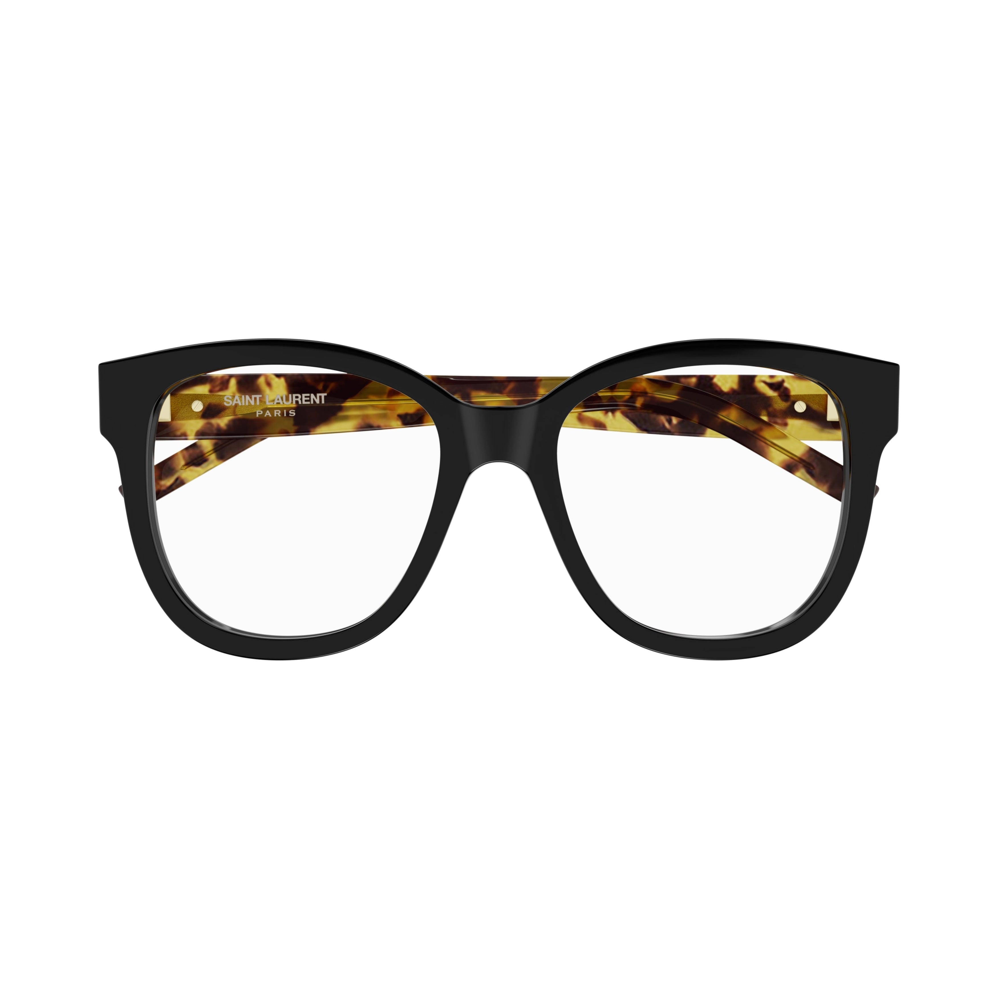 Oversized Square Sunglasses with Tortoiseshell Temples and Gold Accent