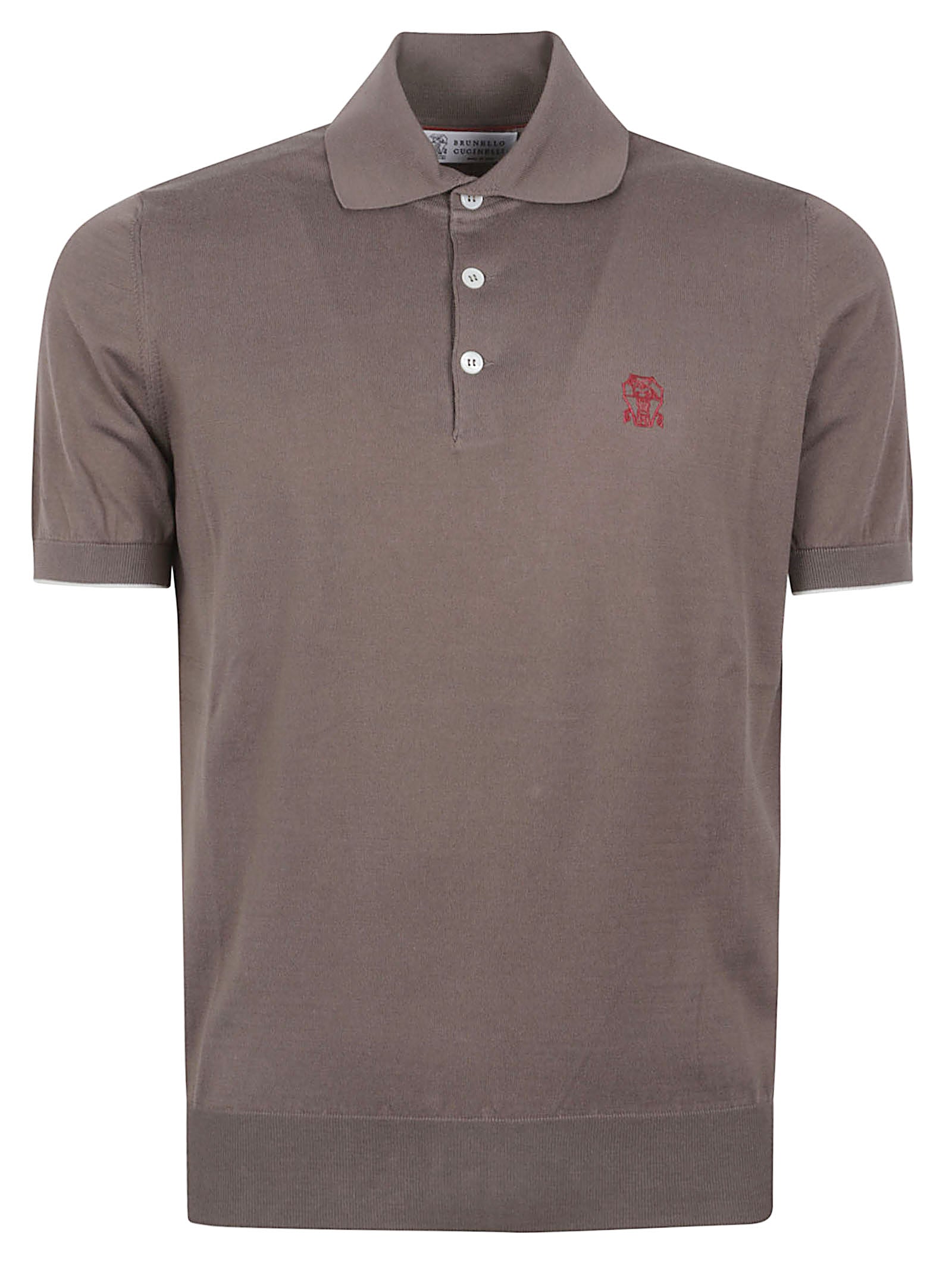 Short-Sleeve Polo Shirt with Classic Collar and Embroidered Detail