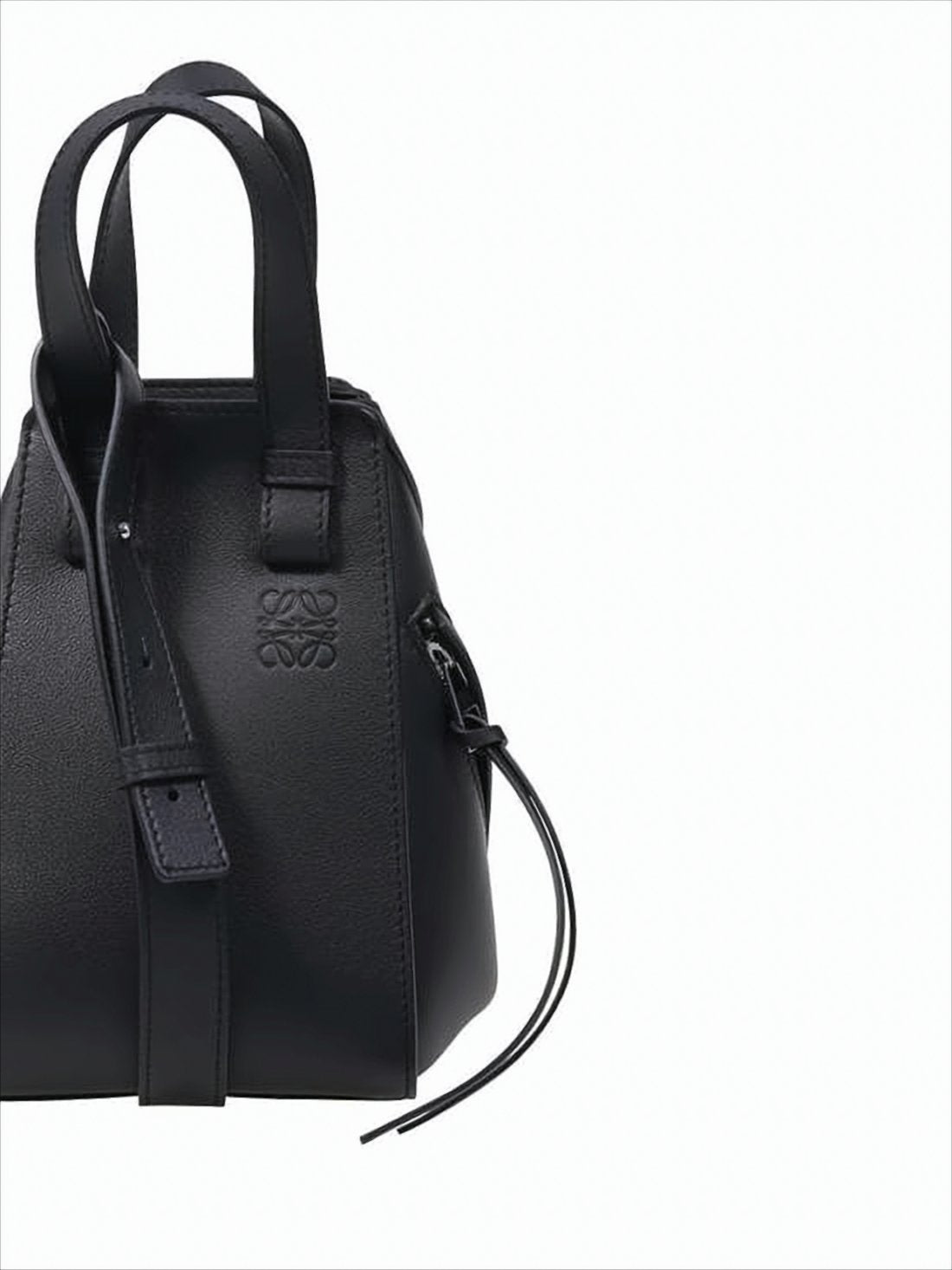 Structured Black Calf Leather Loewe Shoulder Bag