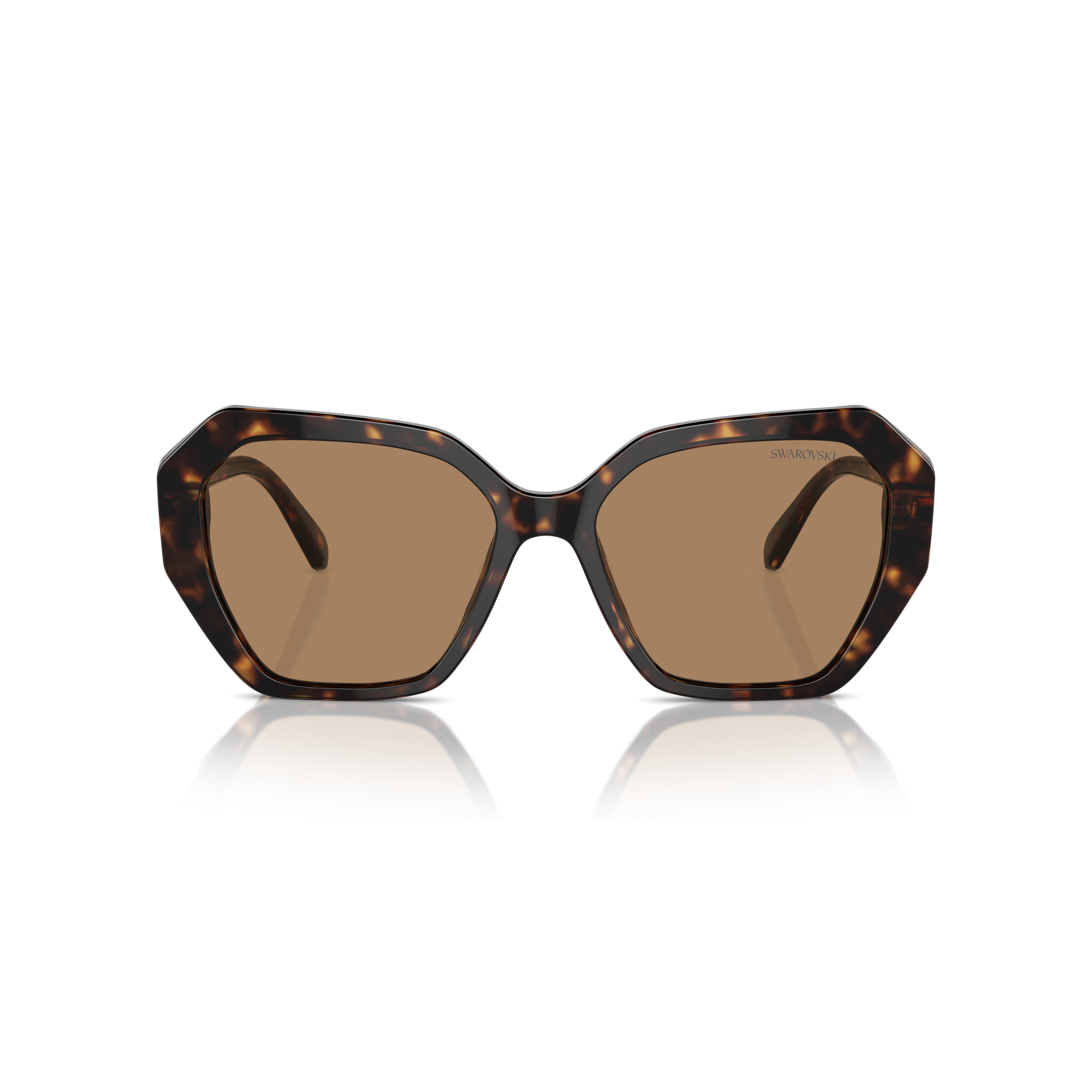 0Sk6017 Oversized Geometric Tortoiseshell Sunglasses with Crystal Accents
