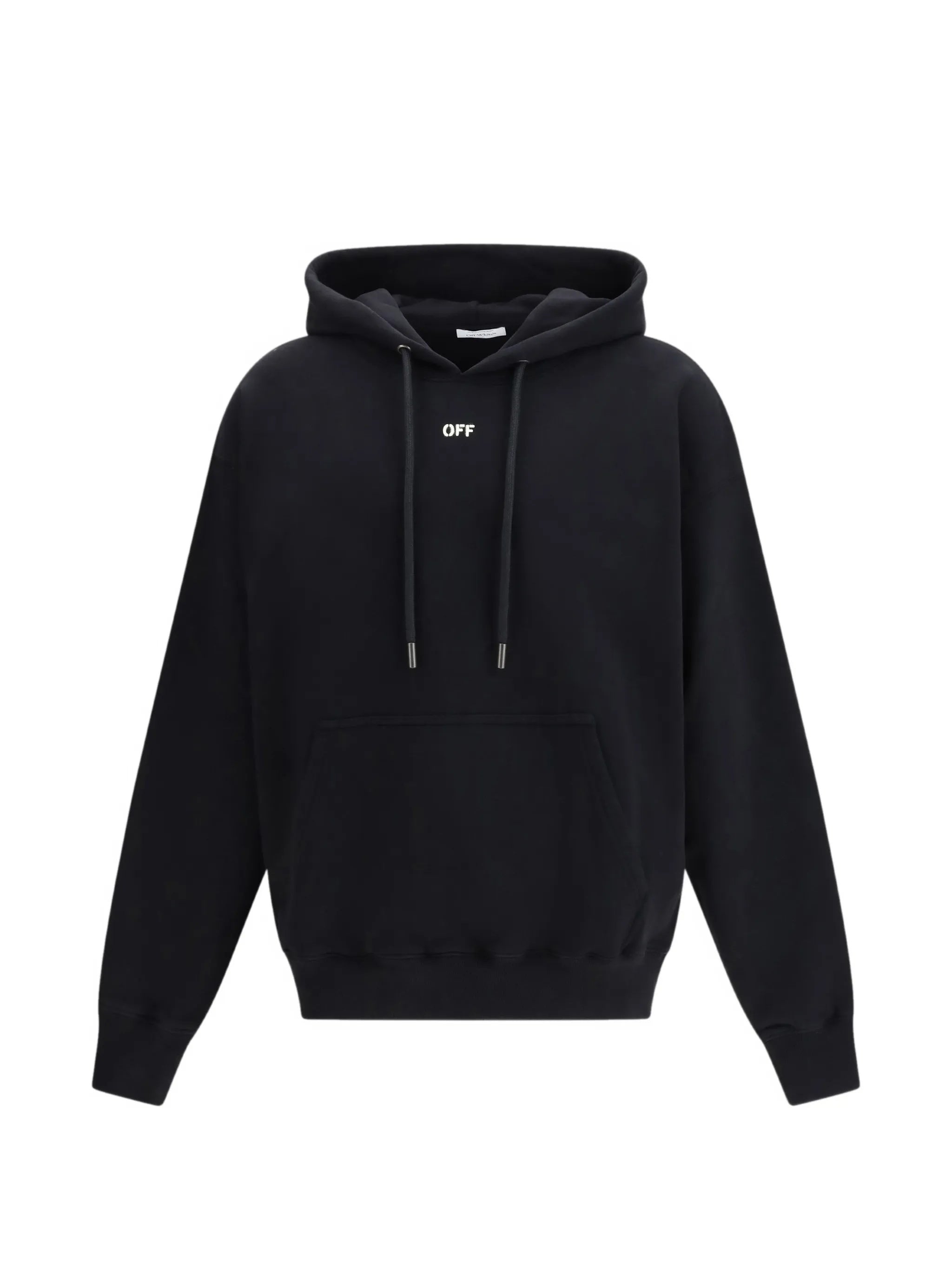 Black New Off Stamp Cotton Skate Hoodie