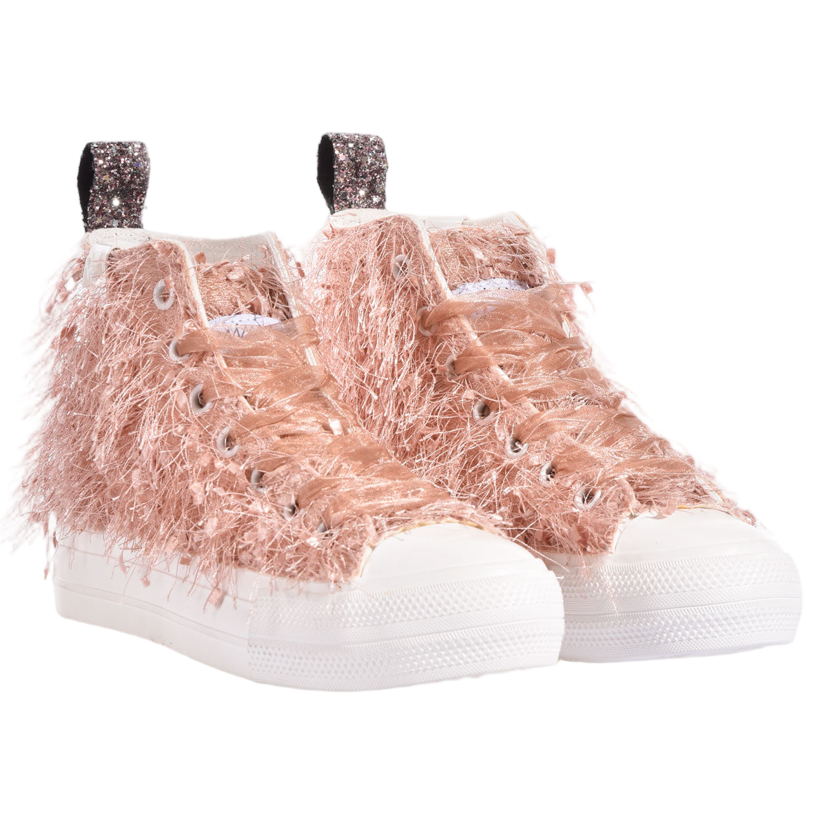 High-Top Platform Sneakers in Blossom Pink