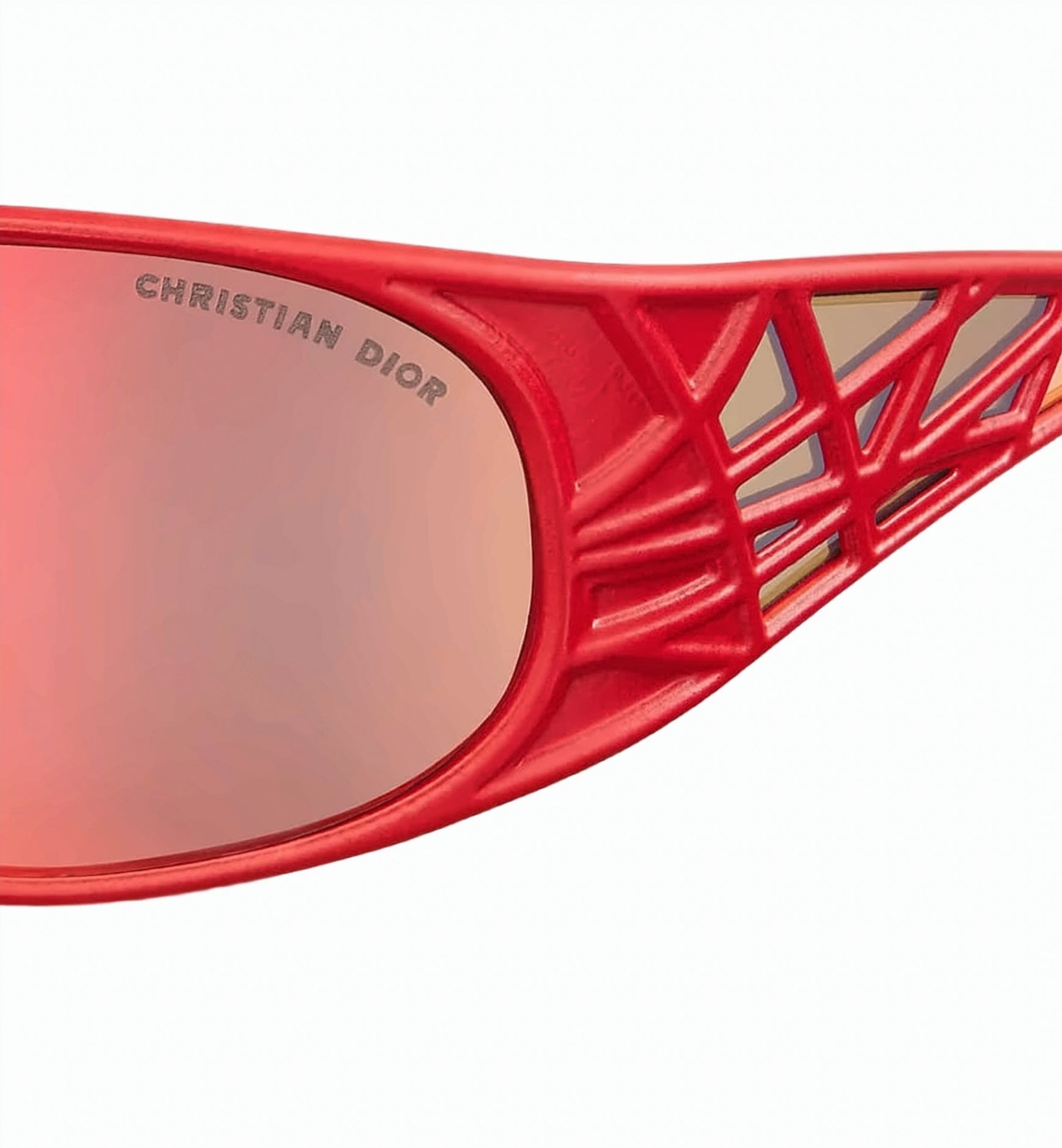 Red Futuristic Mirrored Gradient Lens Sunglasses