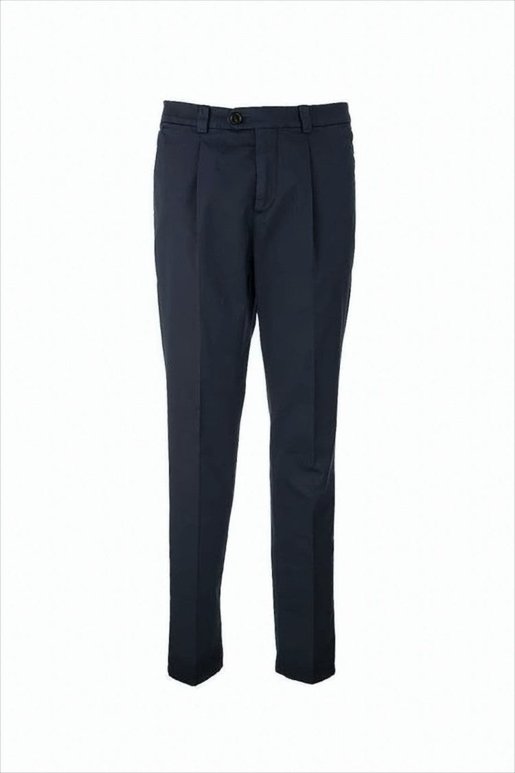 Tailored Blue Straight Pants with Design