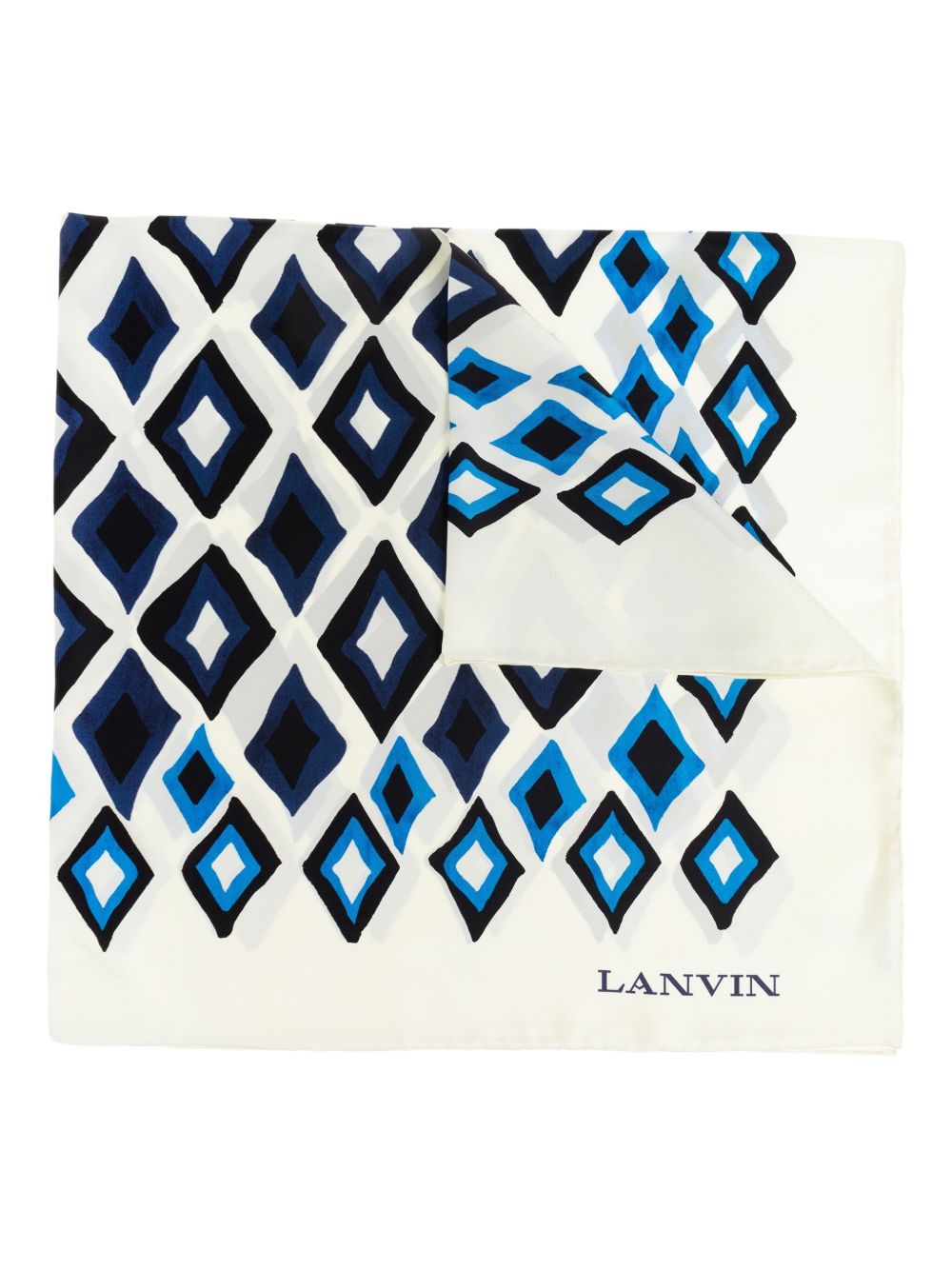 Silk Scarf with Geometric Diamond Pattern