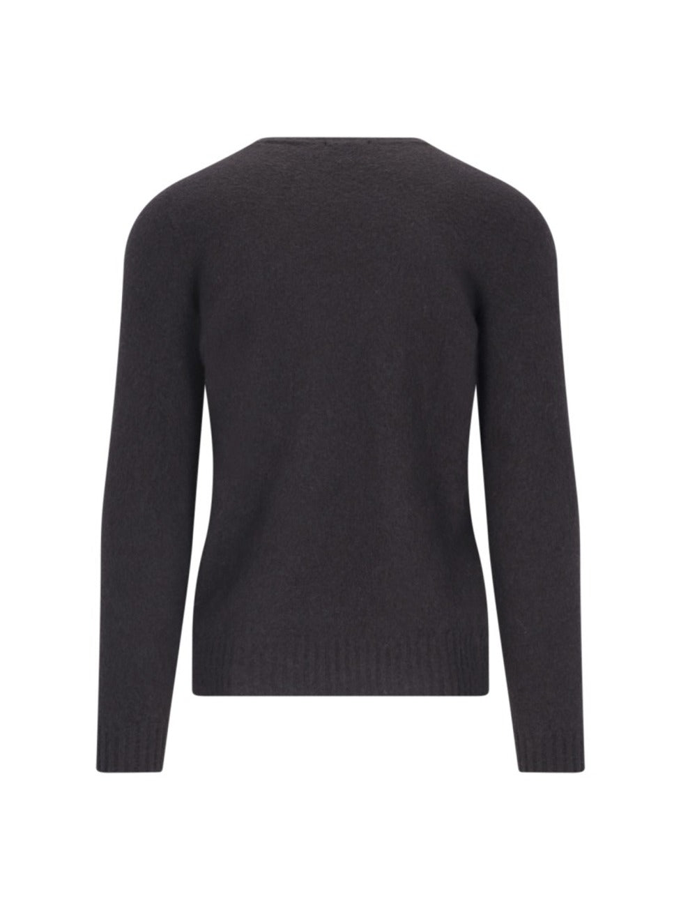 Basic Sweater In Brown Wool Dark Shade