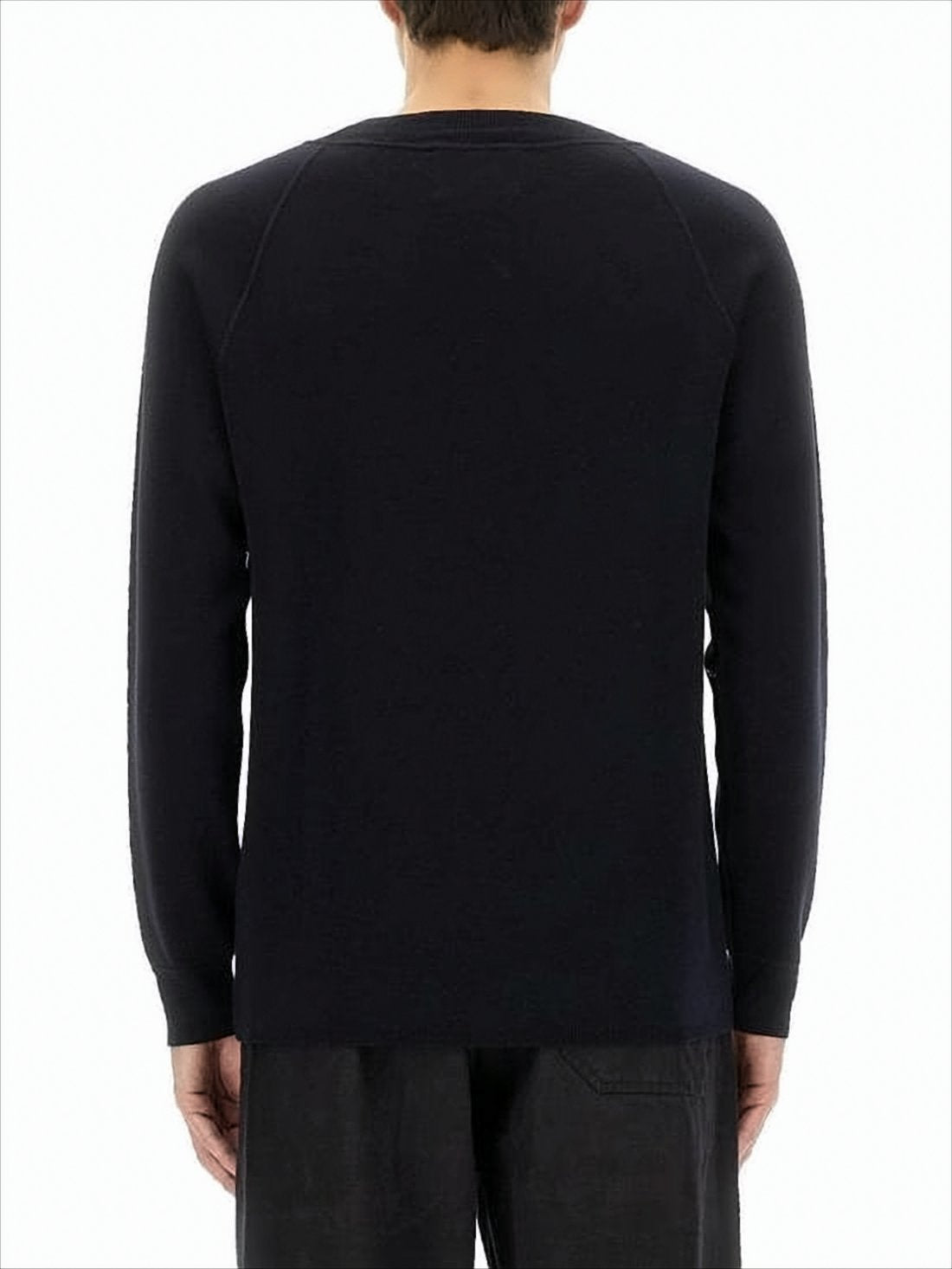 Minimalist Wool Knit Sweater with Crew Neck