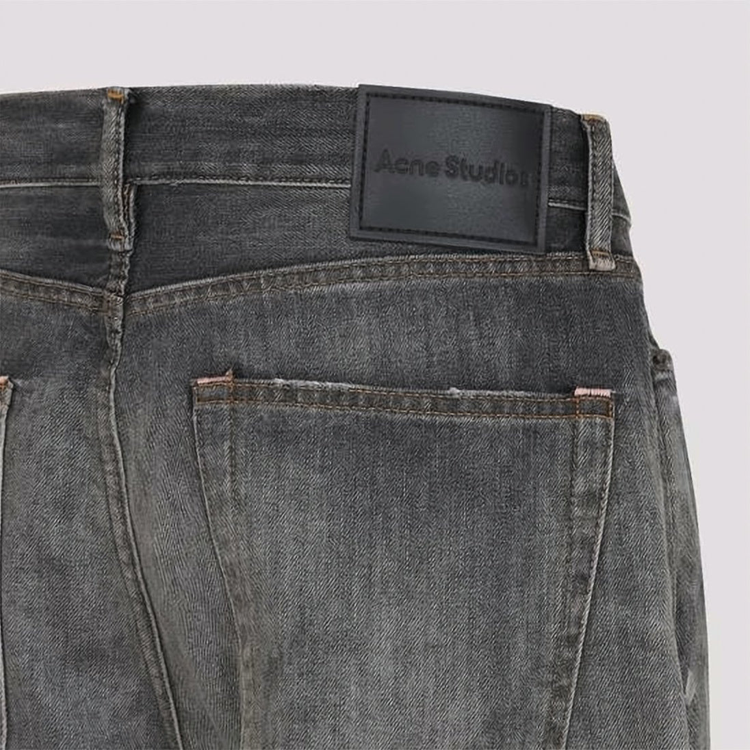 Wide-Leg Faded Black Denim Pants
