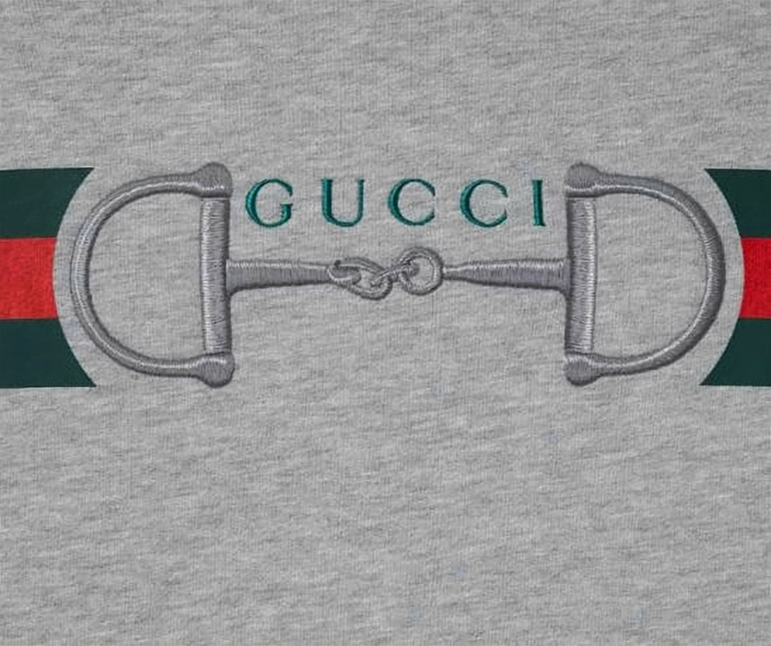 Long-Sleeve Sweatshirt with Horsebit Design and Striped Accent