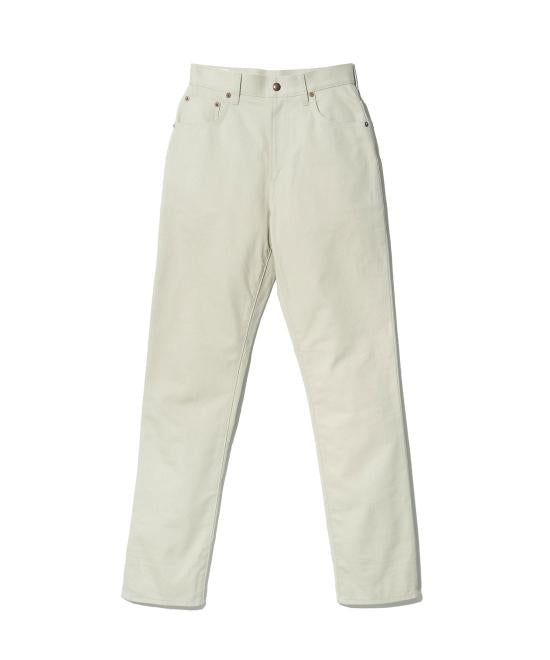Straight-Cut Cotton Pants with Five-Pocket Design