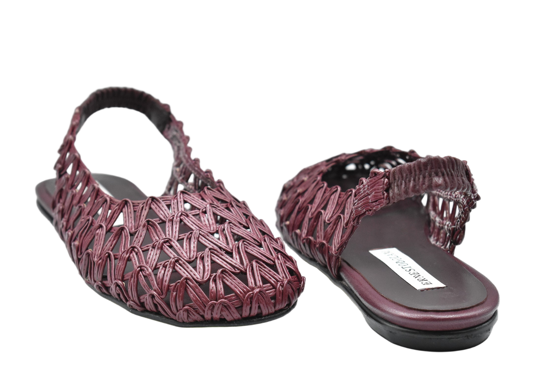 Woven Design Low Shoes With Slingback Strap