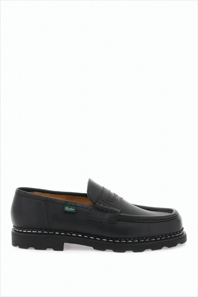 Classic Penny Strap Loafers In Smooth Black Leather