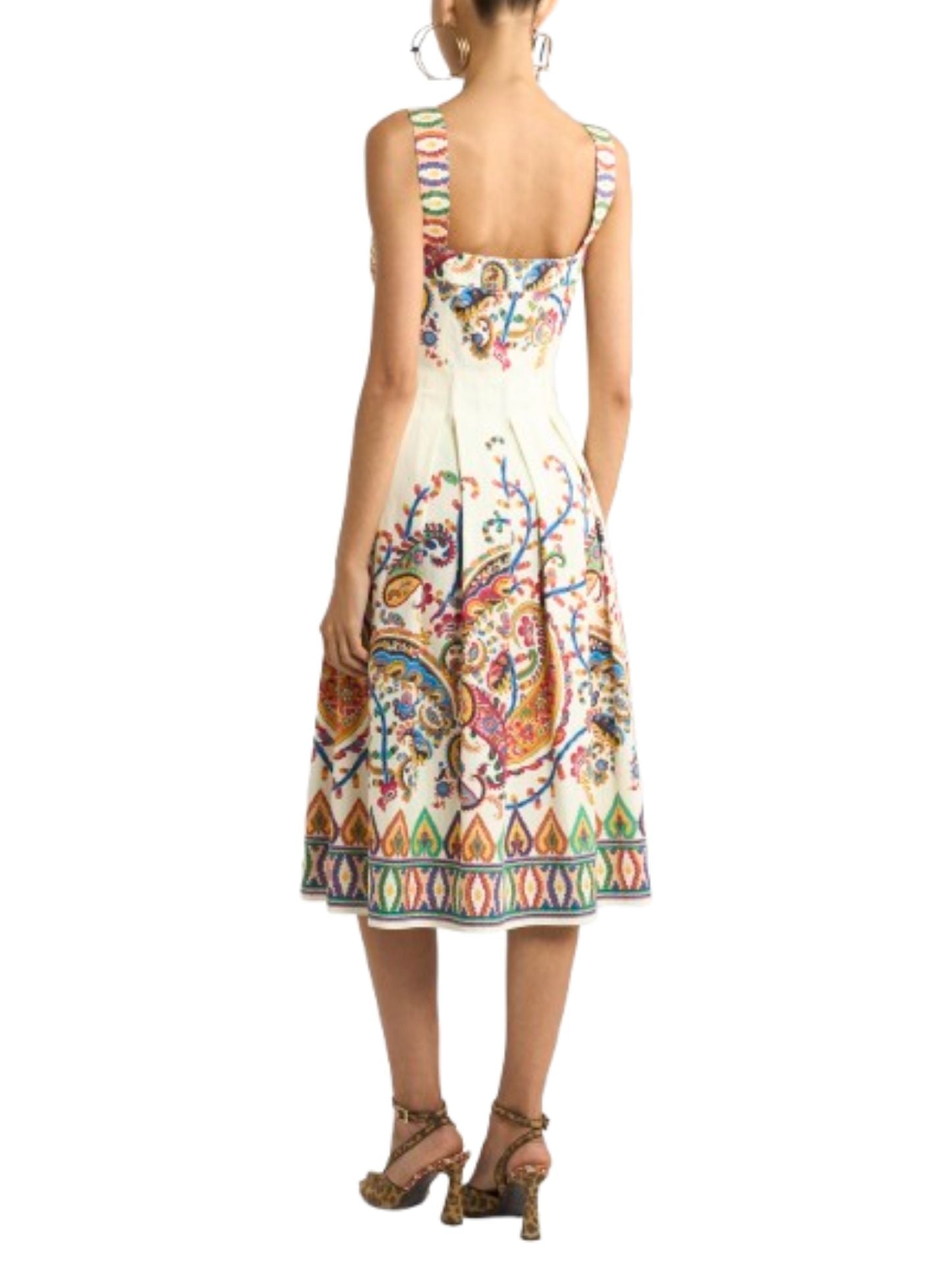 Floral Paisley Print Sleeveless Dress