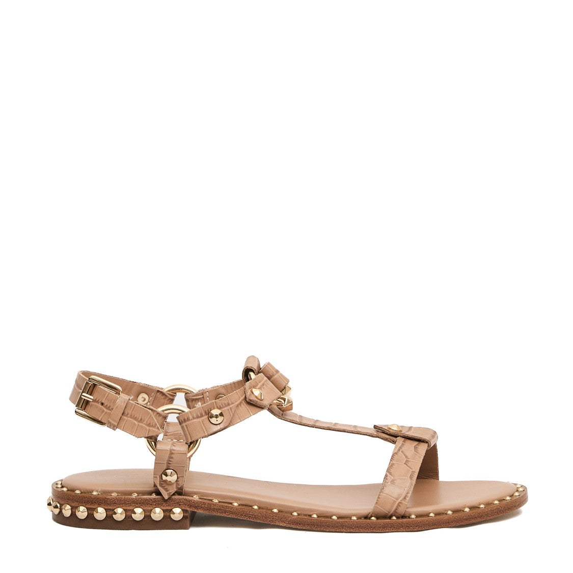 Low Coconut Sandal Beige With Studs
