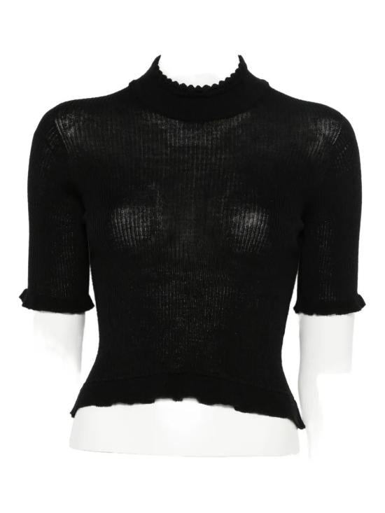 Fitted Black Turtleneck Sweater
