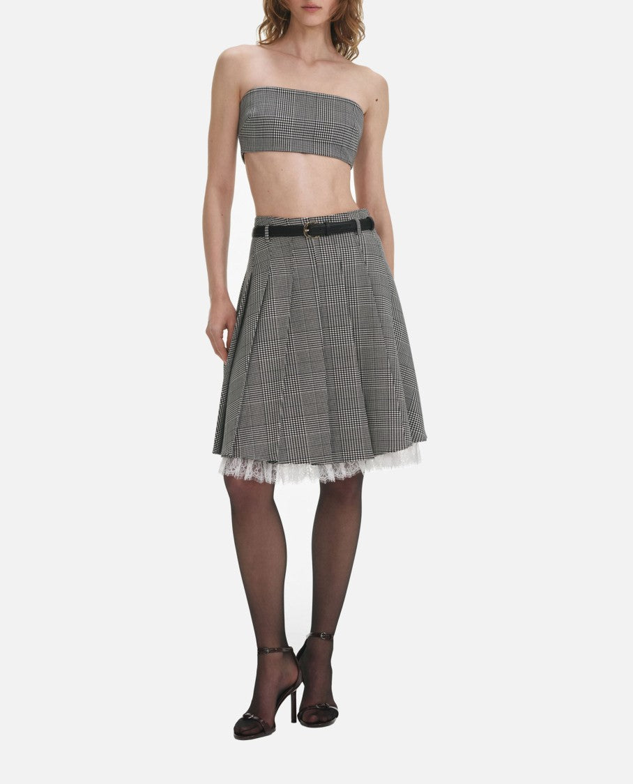 Prince Of Wales Check Pleated Midi Skirt