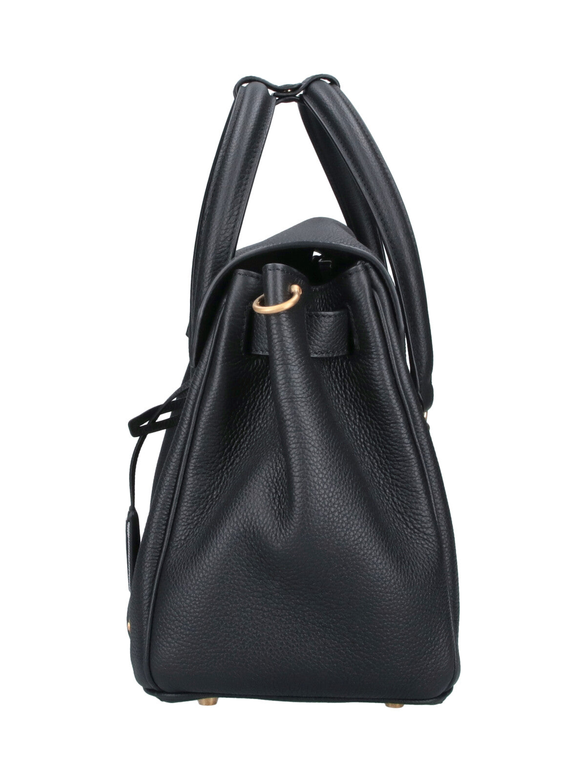 Black Bolton Structured Calf Leather Handbag