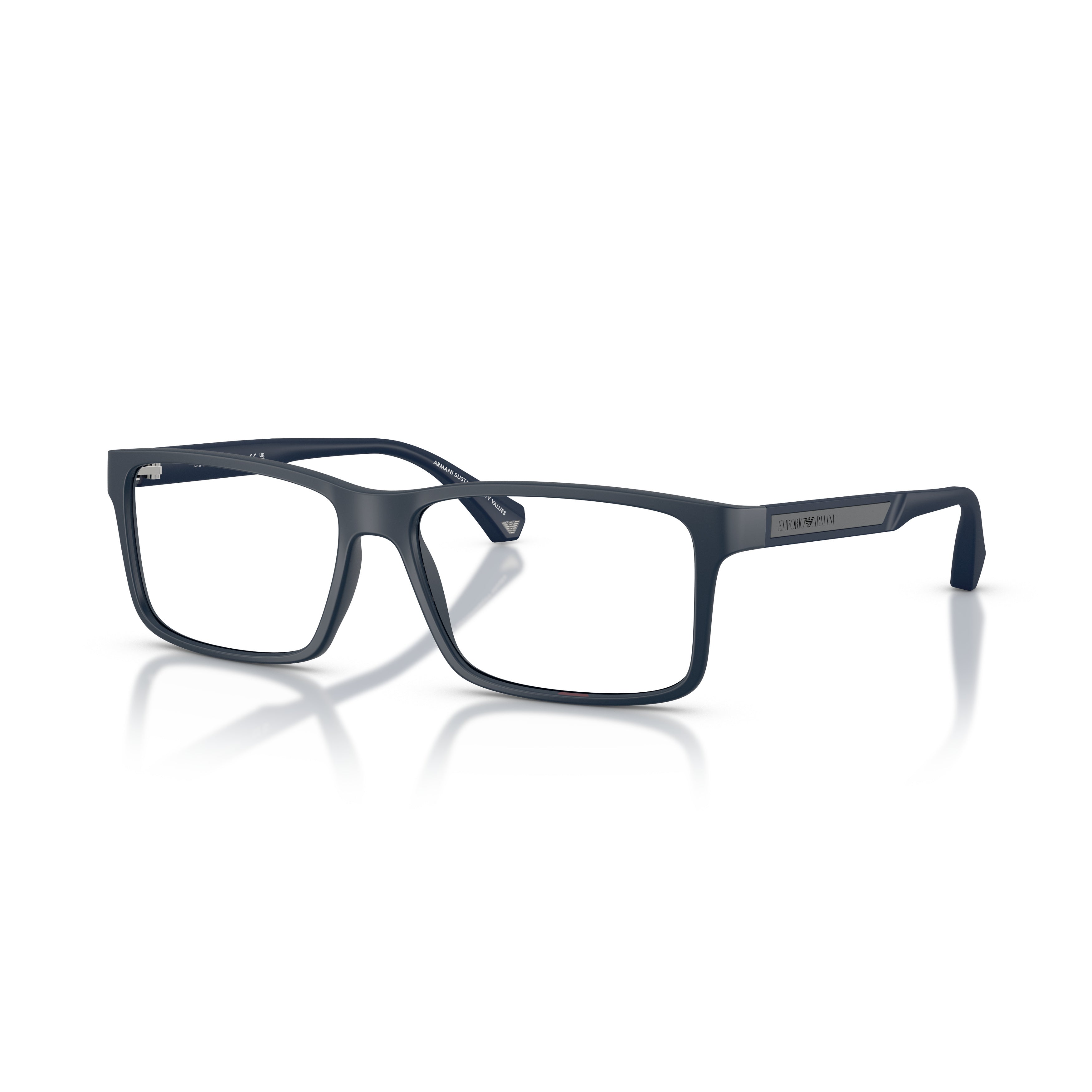 0ea3038 Rectangular Matte Finish Eyeglasses with Tapered Arms