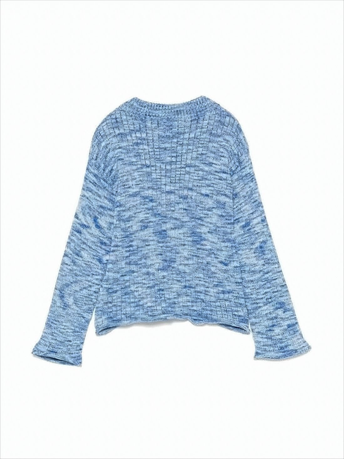 Marled Blue Knitted Cardigan