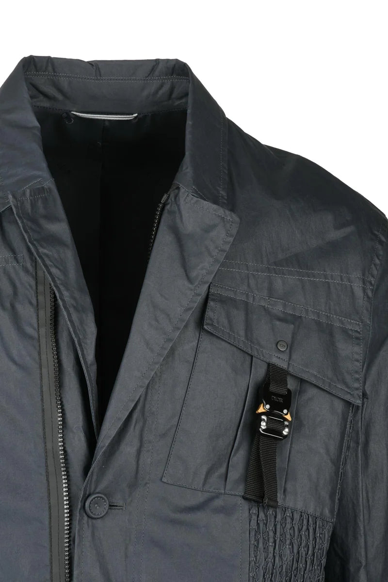 Waxed Cotton Coat - Blue