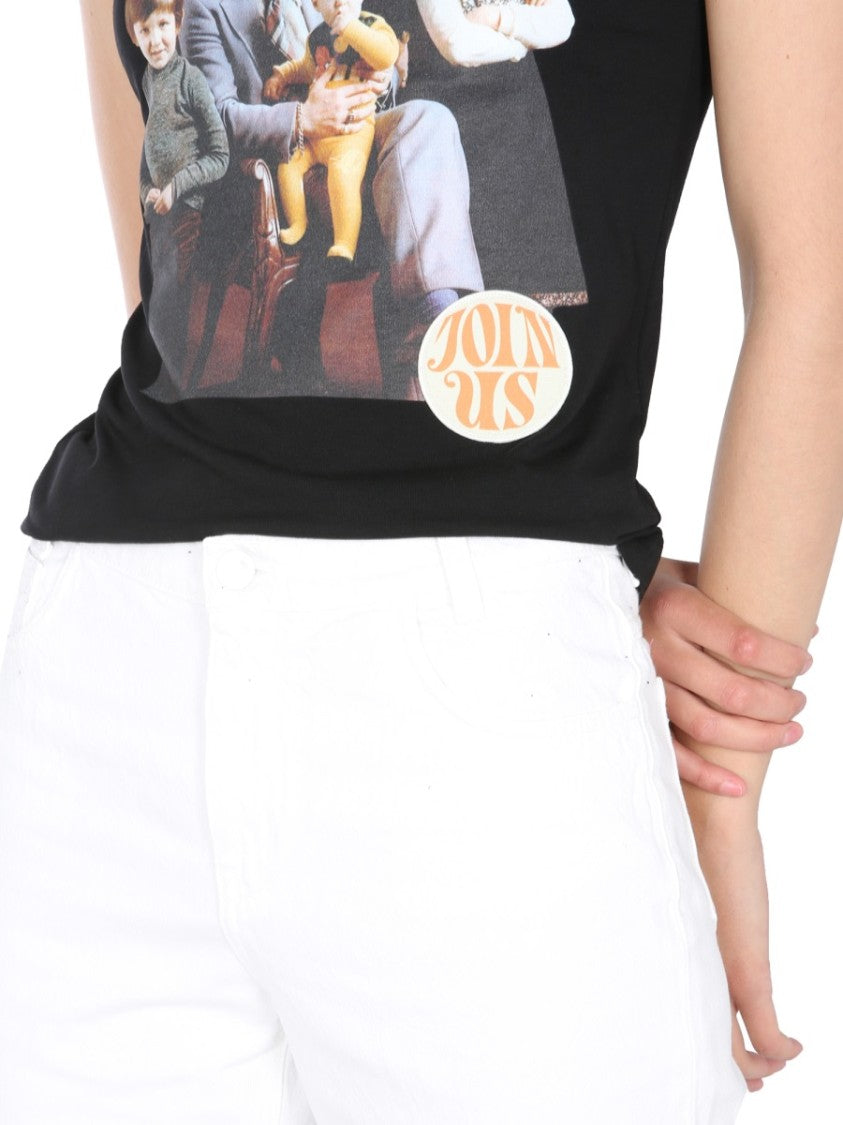 Fitted Graphic Print Crew Neck T-Shirt