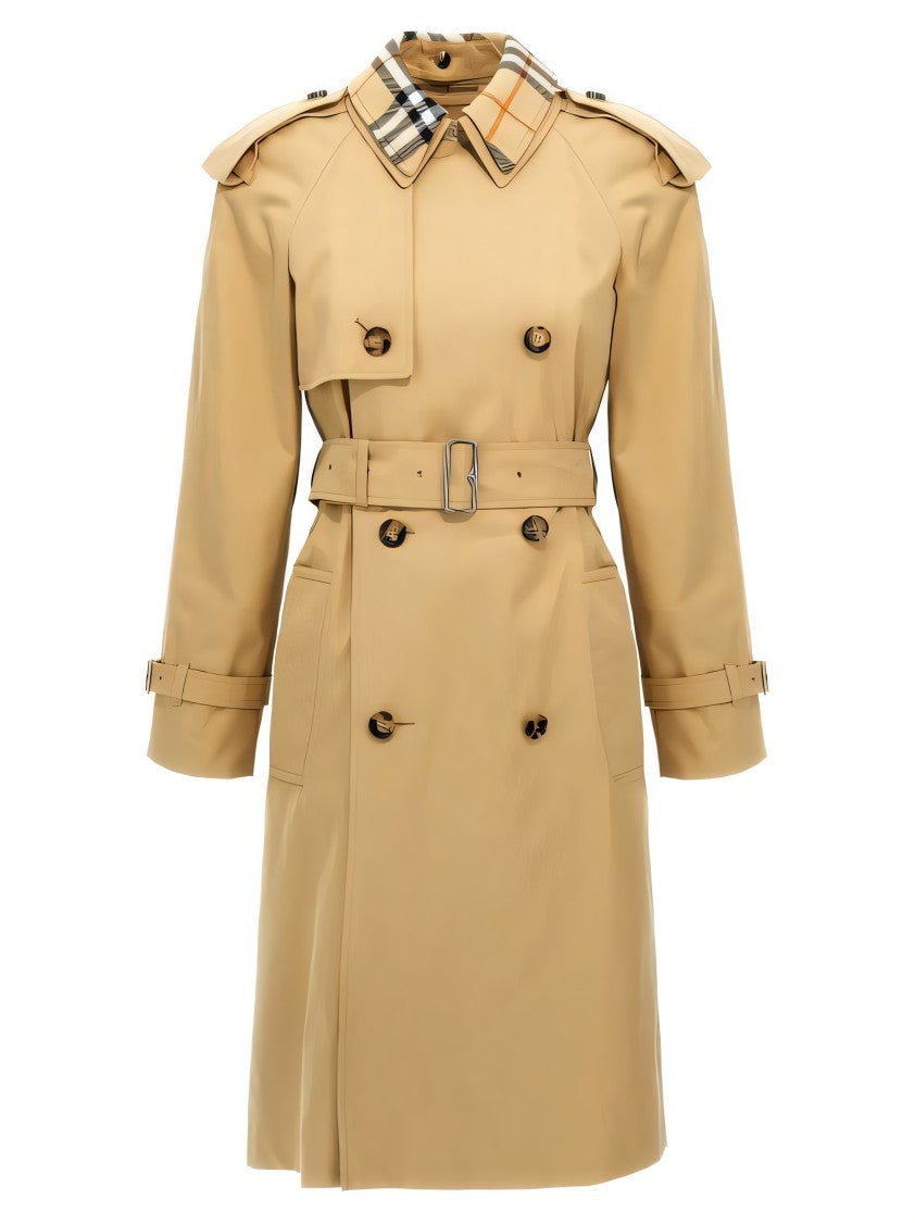 Double-Breasted Trench Coat with Belted Waist