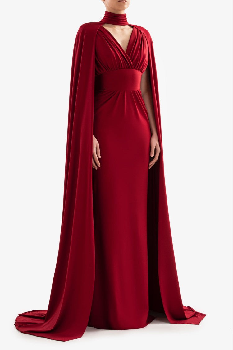 Jersey Dress With Cape