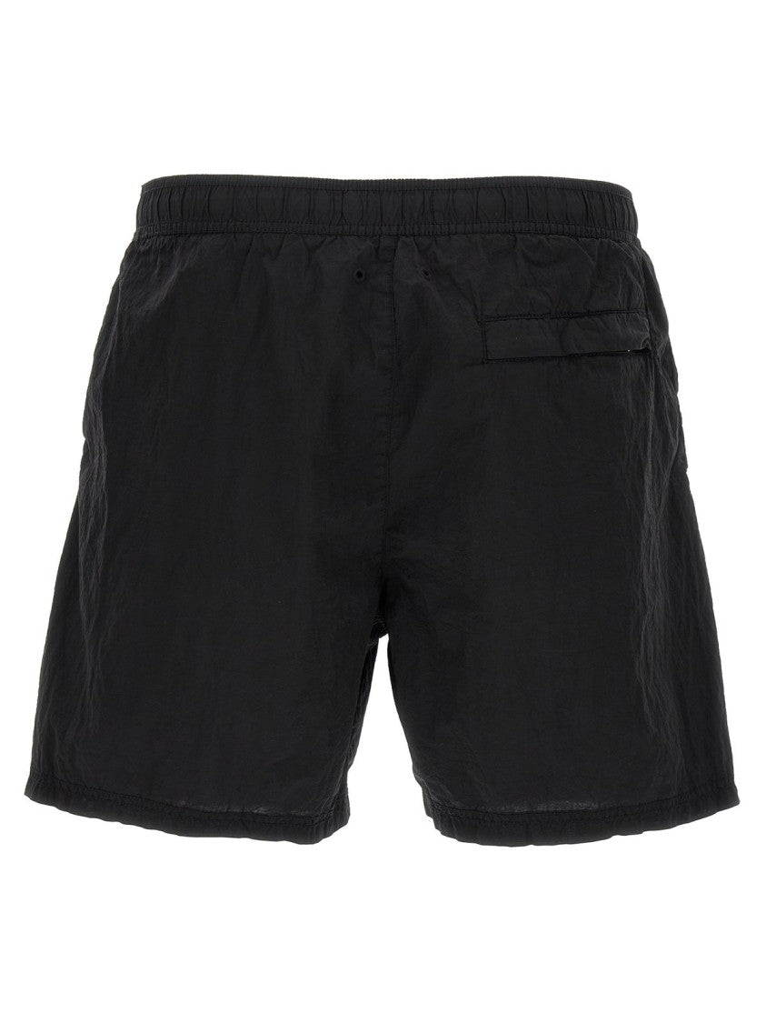 Black Swim Shorts with Elastic Waistband