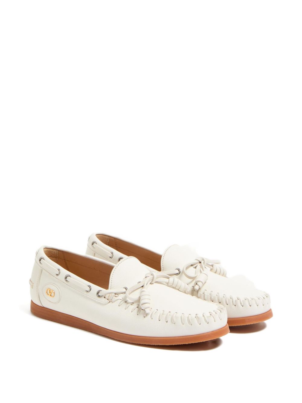 Moccasin Design Flat Shoes With Bow Detail