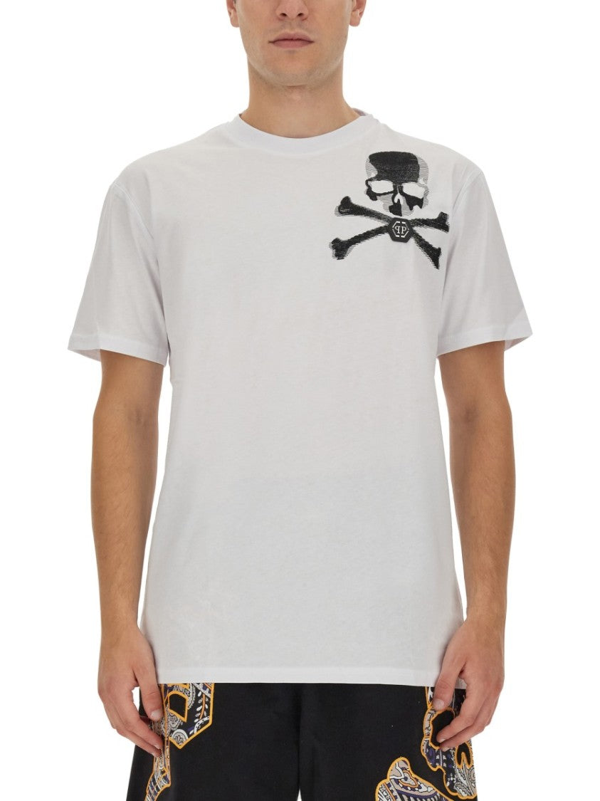 White T-Shirt With Skull