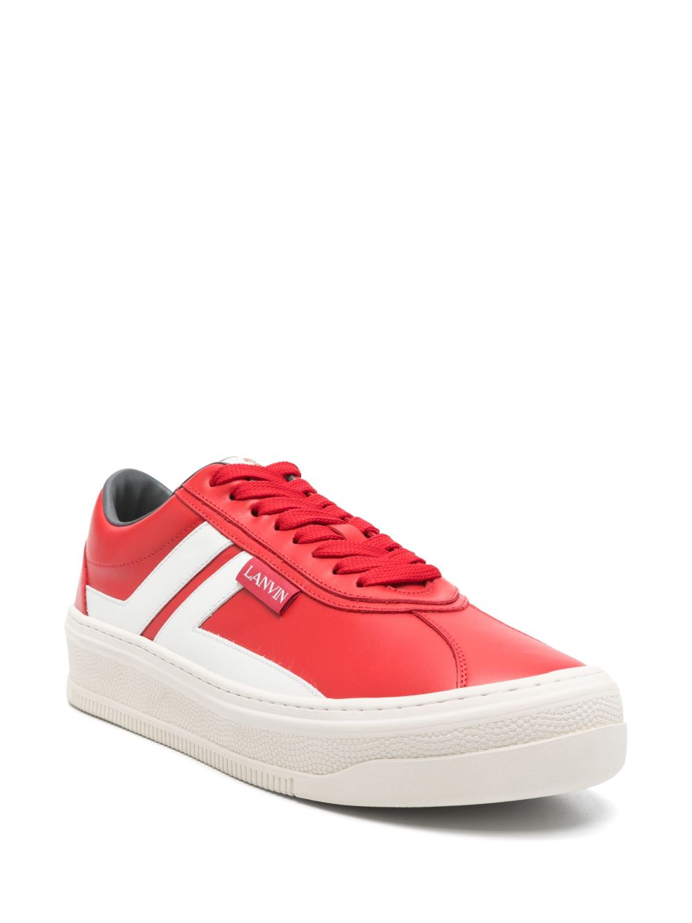 Low-Top Sneakers with Red Upper