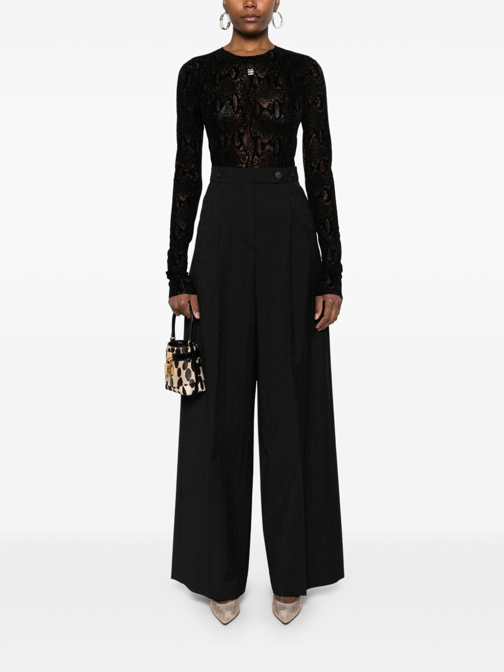 Pleated Wide-Leg Trousers